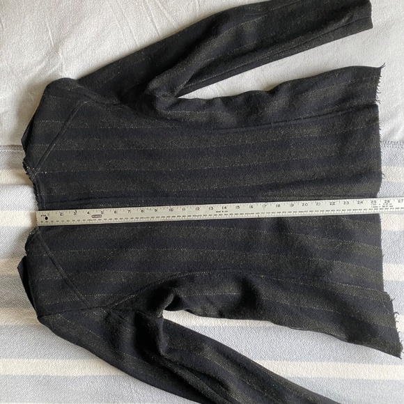 Isabel Marant navy/charcoal striped fitted wool jacket w/ raw edge detail  Sz L - Picture 13 of 13